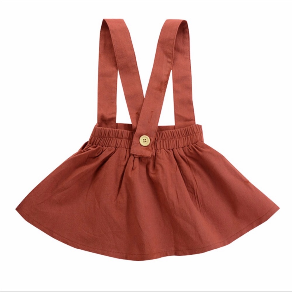 Brand New Rust Suspender Skirt Size 6-12 Months